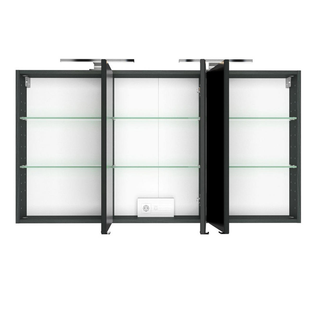BADMÖBEL-SET 4-TLG. Florido-03 - Grau, Holzwerkstoff (230/200/47cm) - Lomado