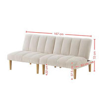 SCHLAFSOFA mit verstellbarer Rückenlehne klappbar Beige 82x167x72 cm Textil - Beige, Textil (82/72/167cm) - SONNENH