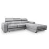 ECKSOFA NOTO R-S Hellgrau Velours-Stoff mit Schlaffunktion - Hellgrau, Holz (267/190cm) - MASSENO