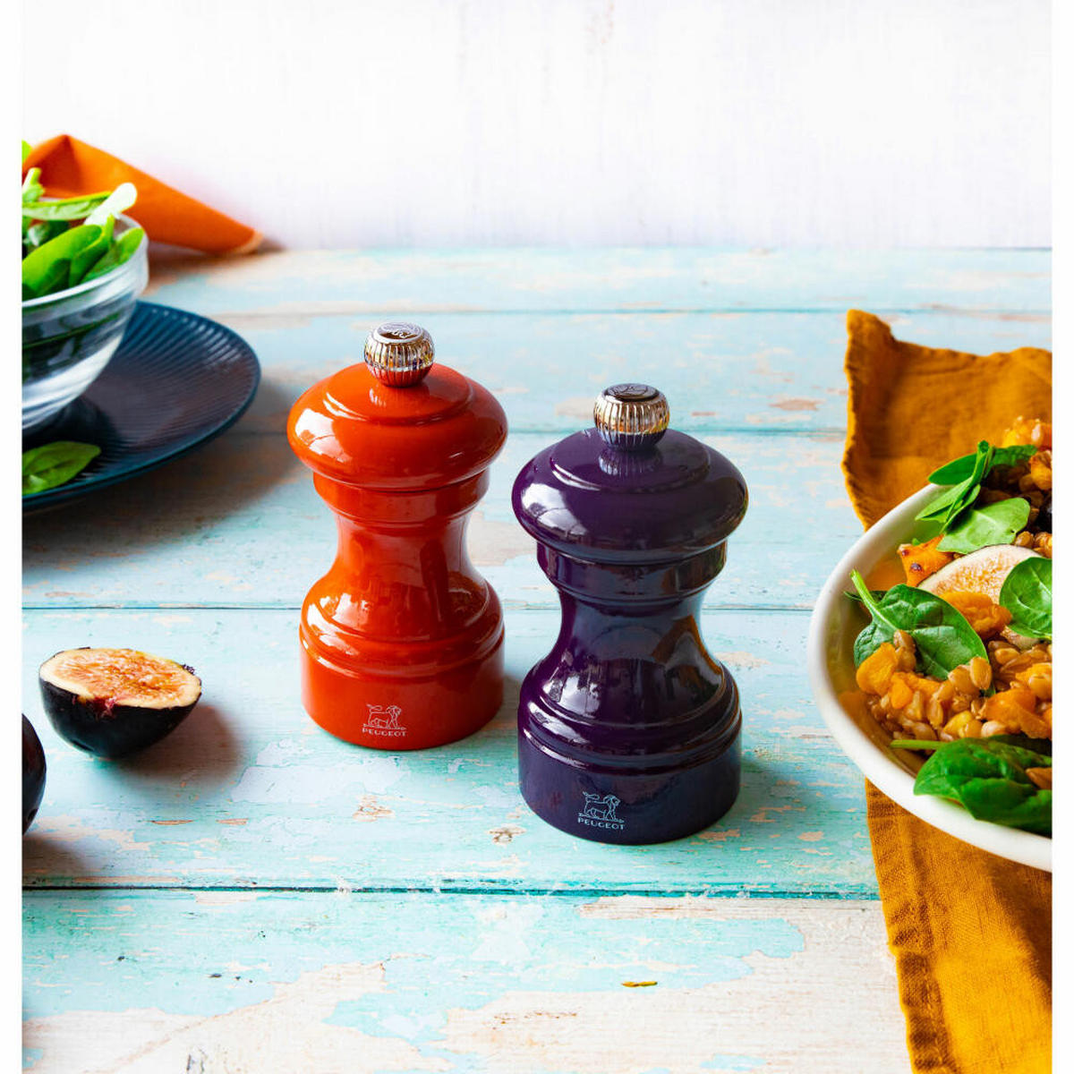 SALZMÜHLE Bistro 10cm Buchenholz Terracotta Stahlmahlwerk - Orange, Holz (5.3/10/5.3cm) - PEUGEOT