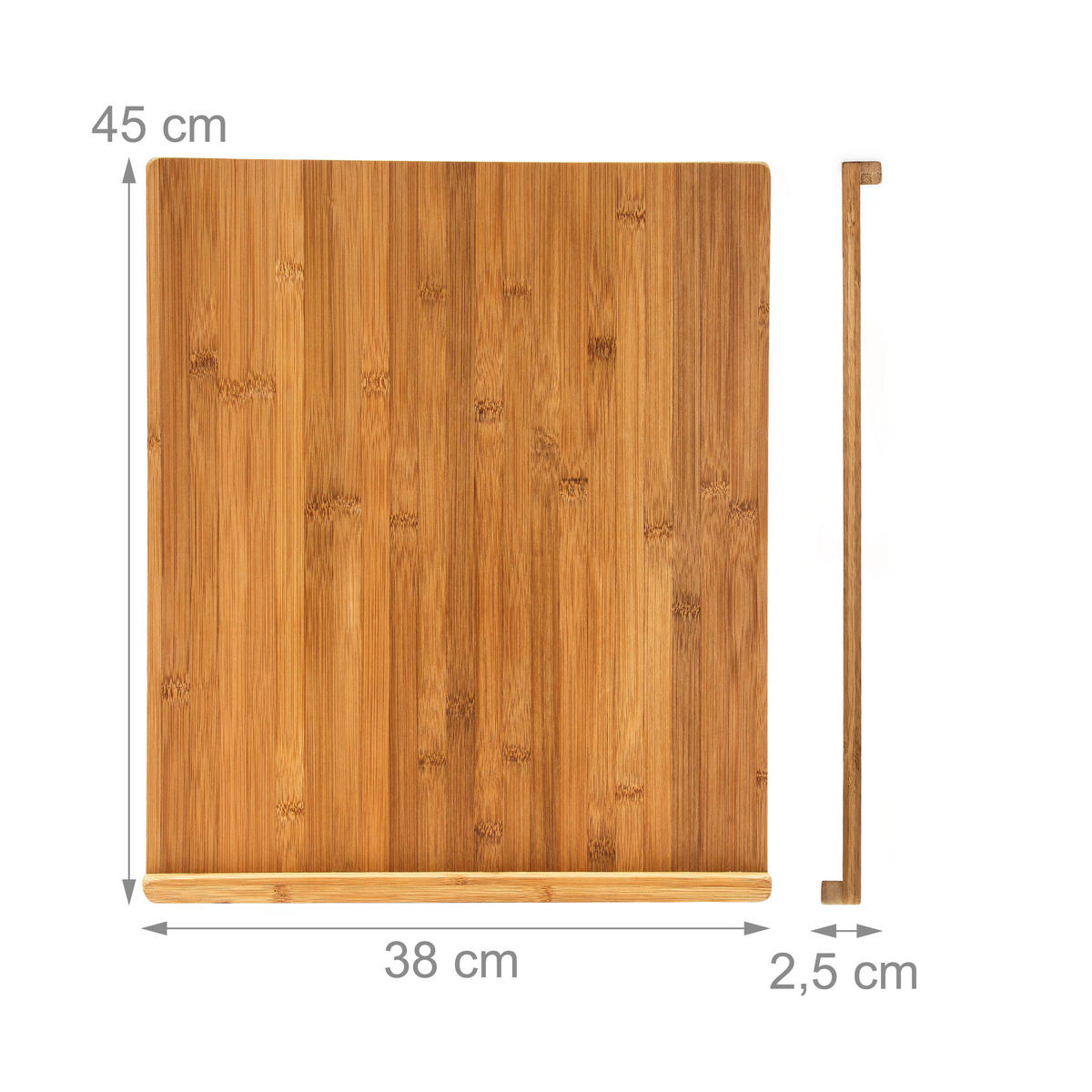 TOCĂTOR Natural bambus reversibil 38x45 cm - maro deschis, lemn (38/45cm) - Relaxdays