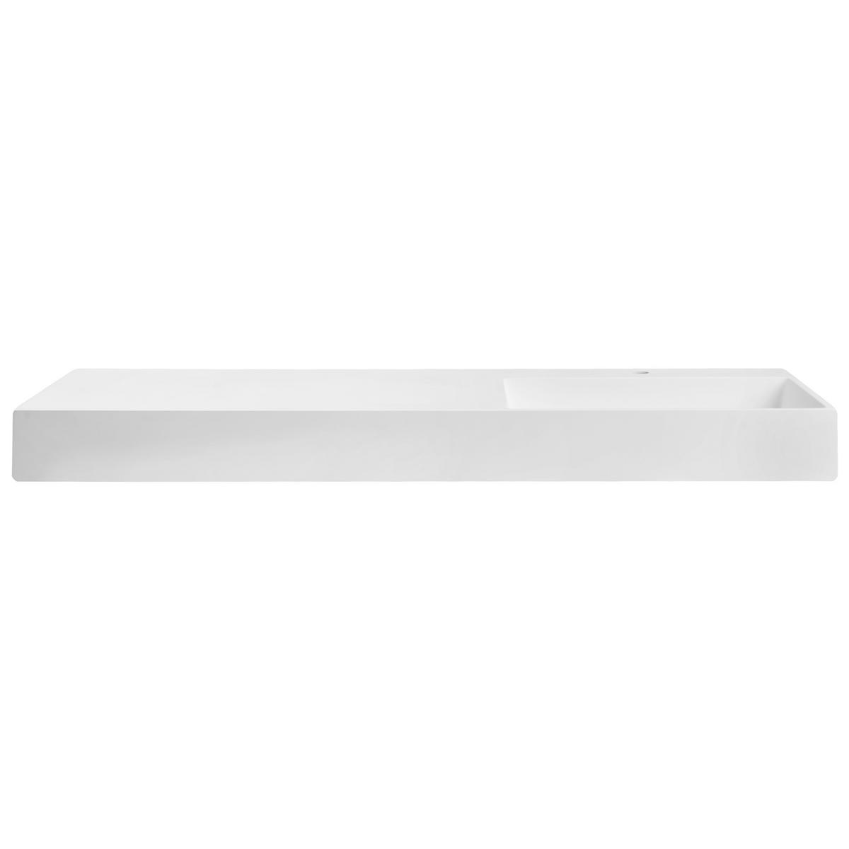 HÄNGEWASCHBECKEN Weiß 150/48 cm Mineralguss Cusco - Weiß, Naturmaterialien (150/13/48cm) - Beliani