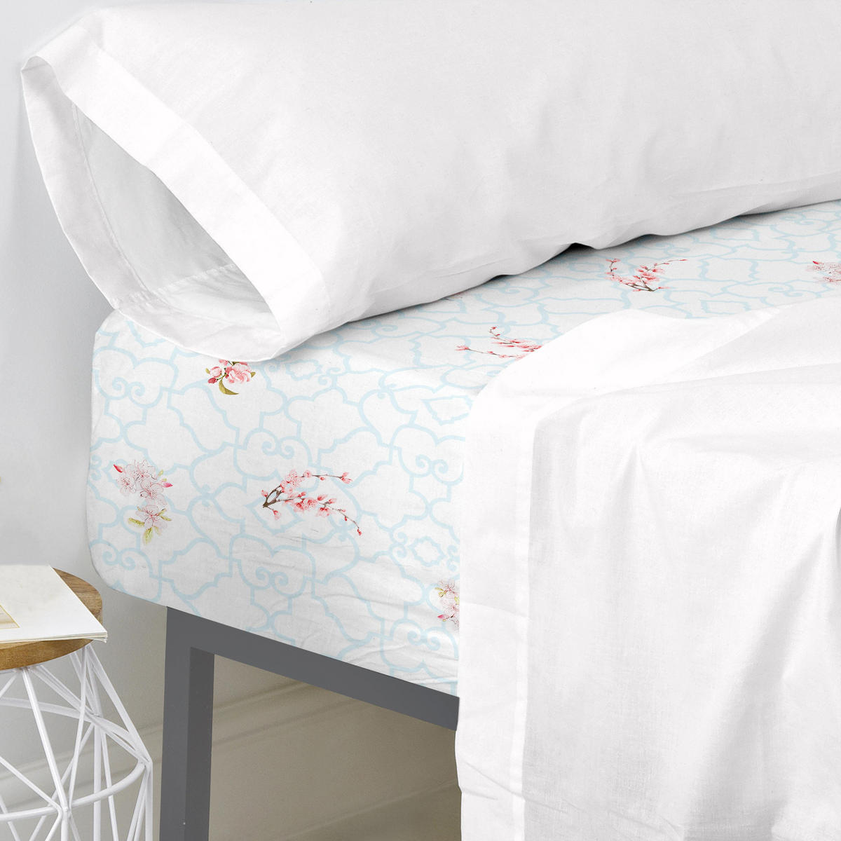 SPANNBETTTUCH sakura 140x200x32 cm mehrfarbig - Multicolor, Textil (140/200cm) - Happy Friday