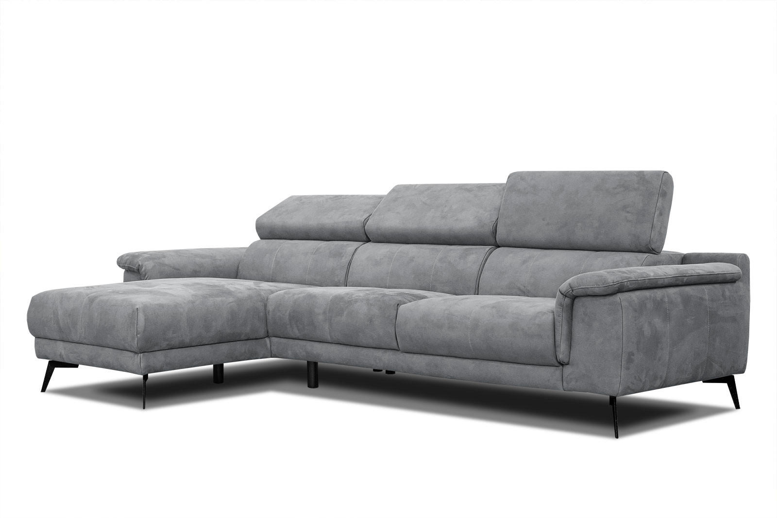 ECKSOFA FIERO 4-Sitzer, grau - Schwarz/Grau, Holzwerkstoff/Textil (158/269cm) - Courtois Laville
