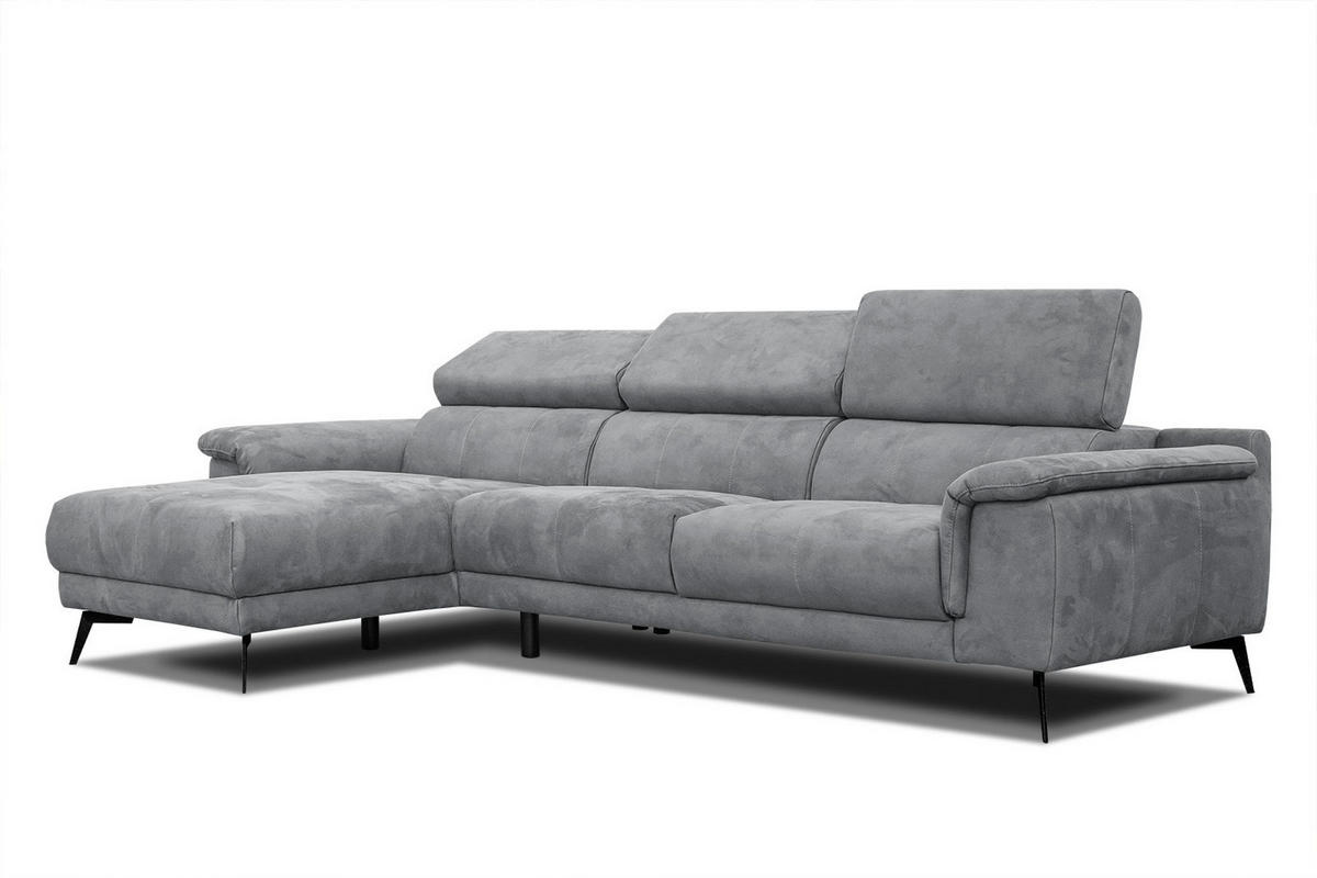 ECKSOFA FIERO 4-Sitzer, grau - Schwarz/Grau, Holzwerkstoff/Textil (158/269cm) - Courtois Laville