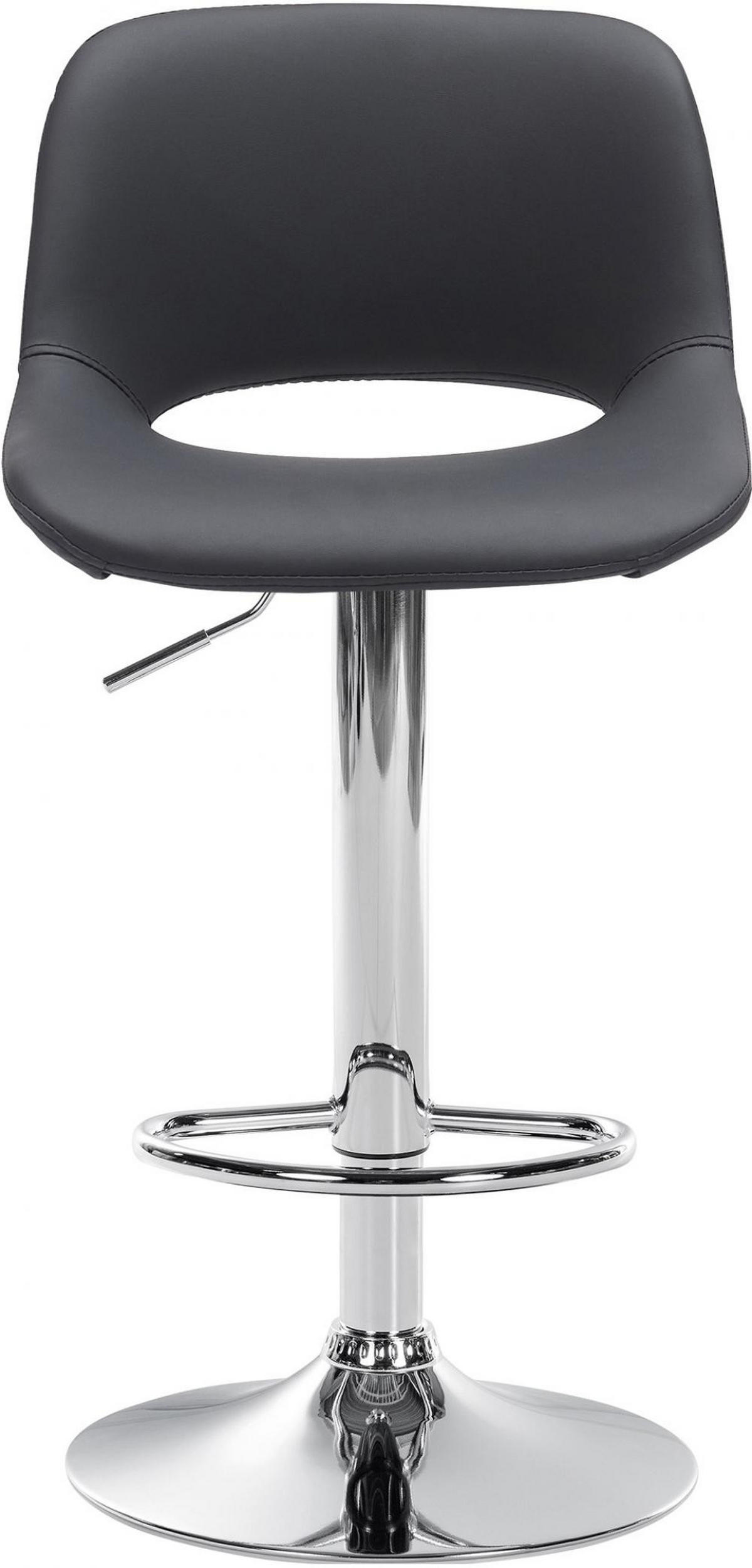 BARHOCKER Lederlook schwarz - Schwarz, Textil (42/86/46cm) - CLP