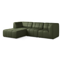 ECKSOFA Links Kunstleder Grün - Schwarz/Grün, Holzwerkstoff/Kunststoff (266/175cm) - Makamii