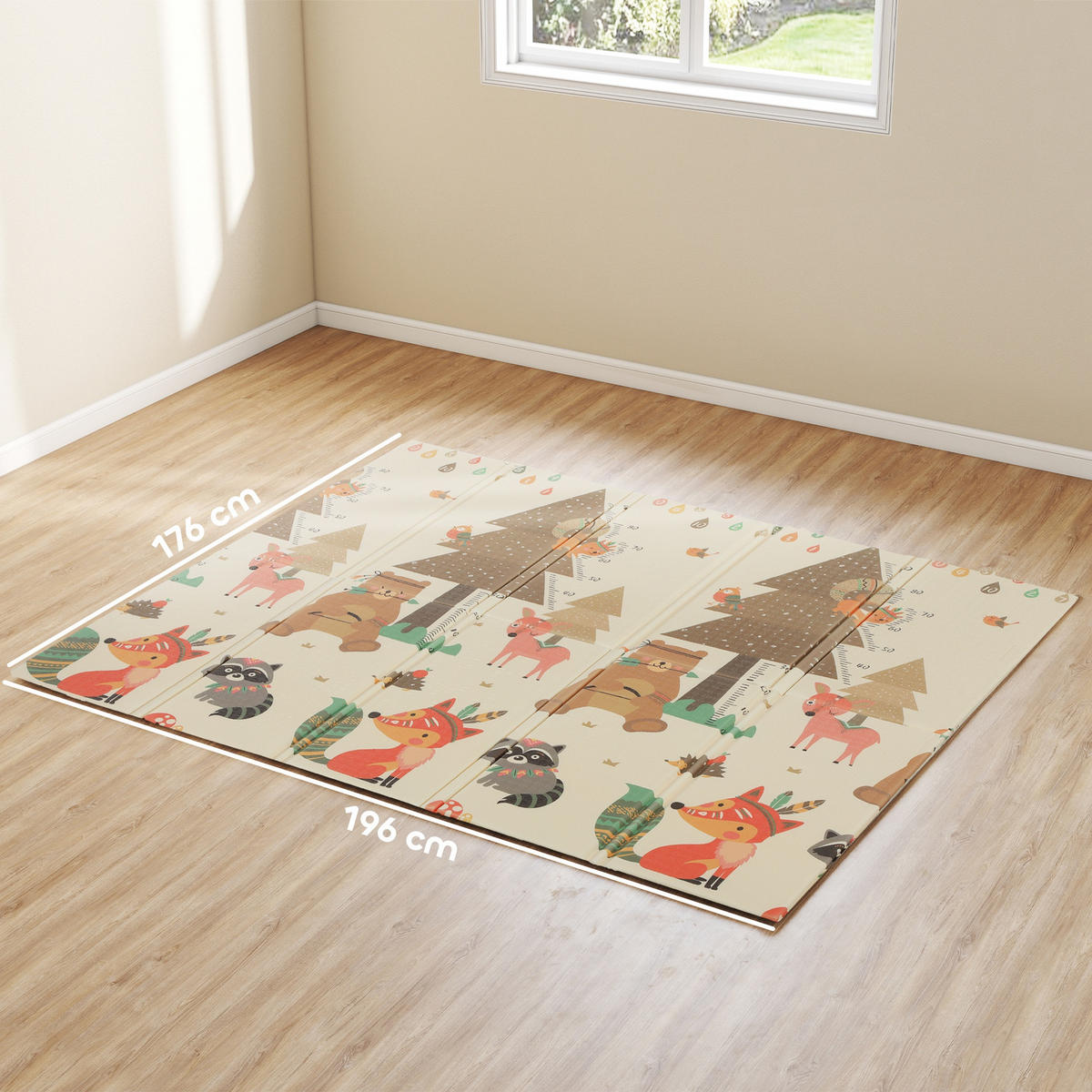 SPIELMATTE DE-10918 196x176x1,5 cm faltbar doppelseitig Mehrfarbig - Multicolor, Kunststoff (176/196cm) - ComfortXL