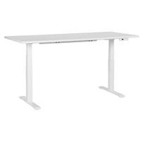 SCHREIBTISCH weiß 180/72 cm elektrisch höhenverstellbar Destin III - Weiß, Holz (72/180/63cm) - Beliani
