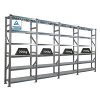 FACHBODENREGAL Proximo Stecksystem 210x360x32cm 6 Ebenen Beidseitig nutzbar Verzinkt - Silberfarben, Metall (360/210/32cm) - PROREGAL