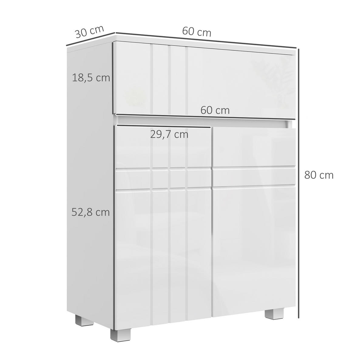 BADSCHRANK Weiß 60/30/80 cm - Weiß, Holzwerkstoff (60/80/30cm) - PANGIVO