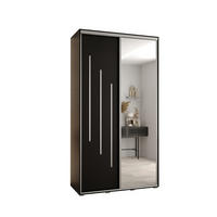 SCHWEBETÜRENSCHRANK 235,2/130/60 2-türig - Silberfarben/Schwarz, Holz/Metall (130/235/60cm) - Abiks Möbel