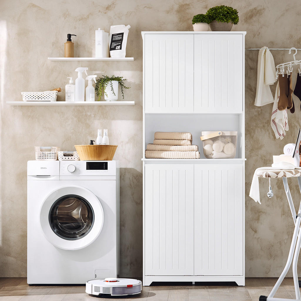 Thumbnail - SoBuy Hochschrank, Weiß, Holzwerkstoff, 70x170x37 cm, Badezimmer, Badezimmerschränke, Hochschränke