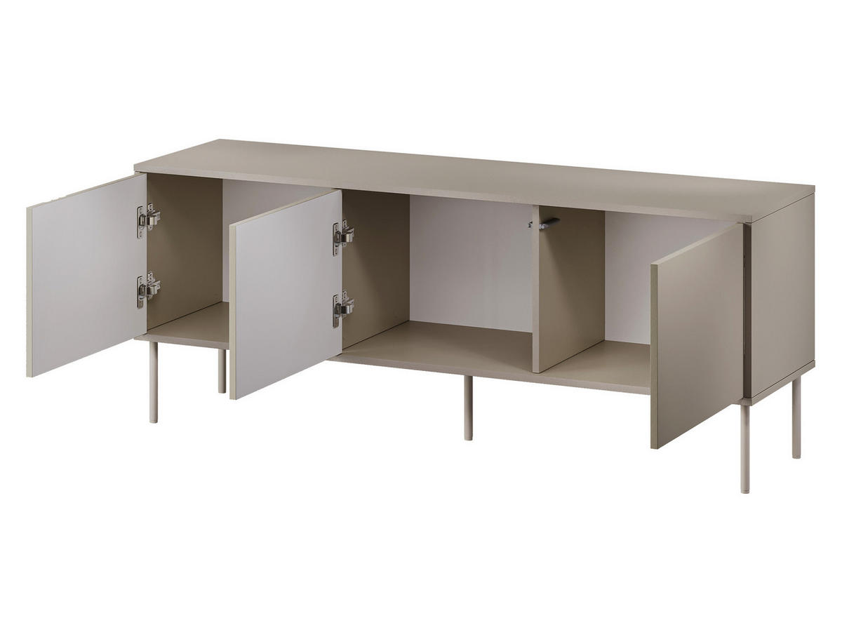 TV-LOWBOARD Tresse 150 3D - Beige, Holzwerkstoff/Metall (150/55/40cm) - MIRJAN24