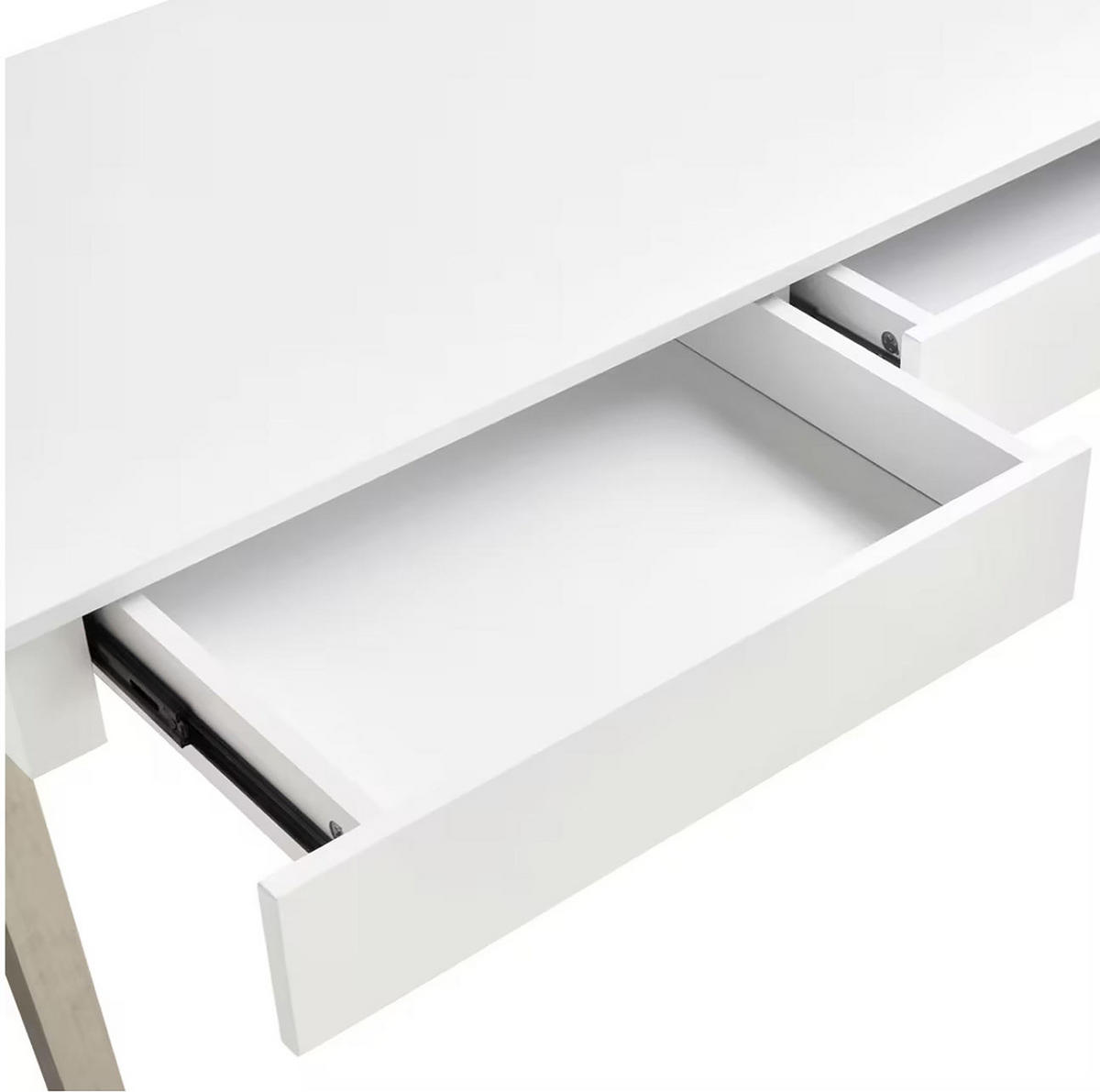 SCHREIBTISCH - Weiß - Weiß/Nickelfarben, Holzwerkstoff/Metall (60/120/76cm) - home24