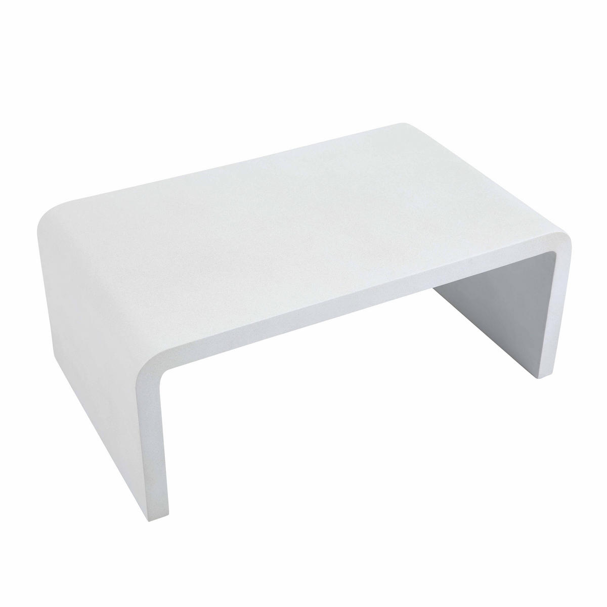 GARTENTISCH, 100 cm lang, in Betonoptik - Weiß, Naturmaterialien (100/60/40cm) - Oviala