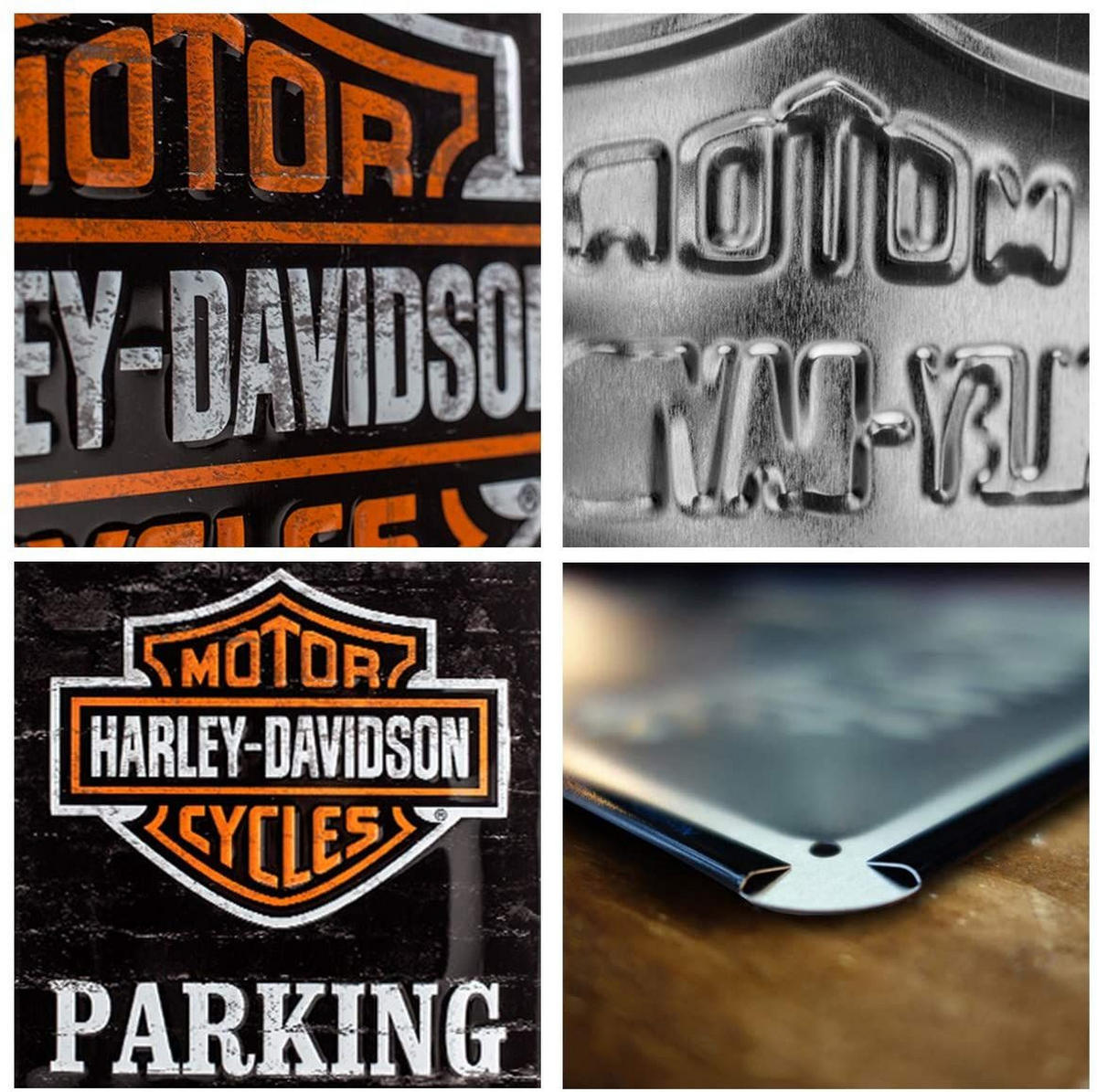 BLECHSCHILD 20/30 cm Harley-Davidson Parking Only - Multicolor, Metall (20/30/0.2cm) - Nostalgic-Art