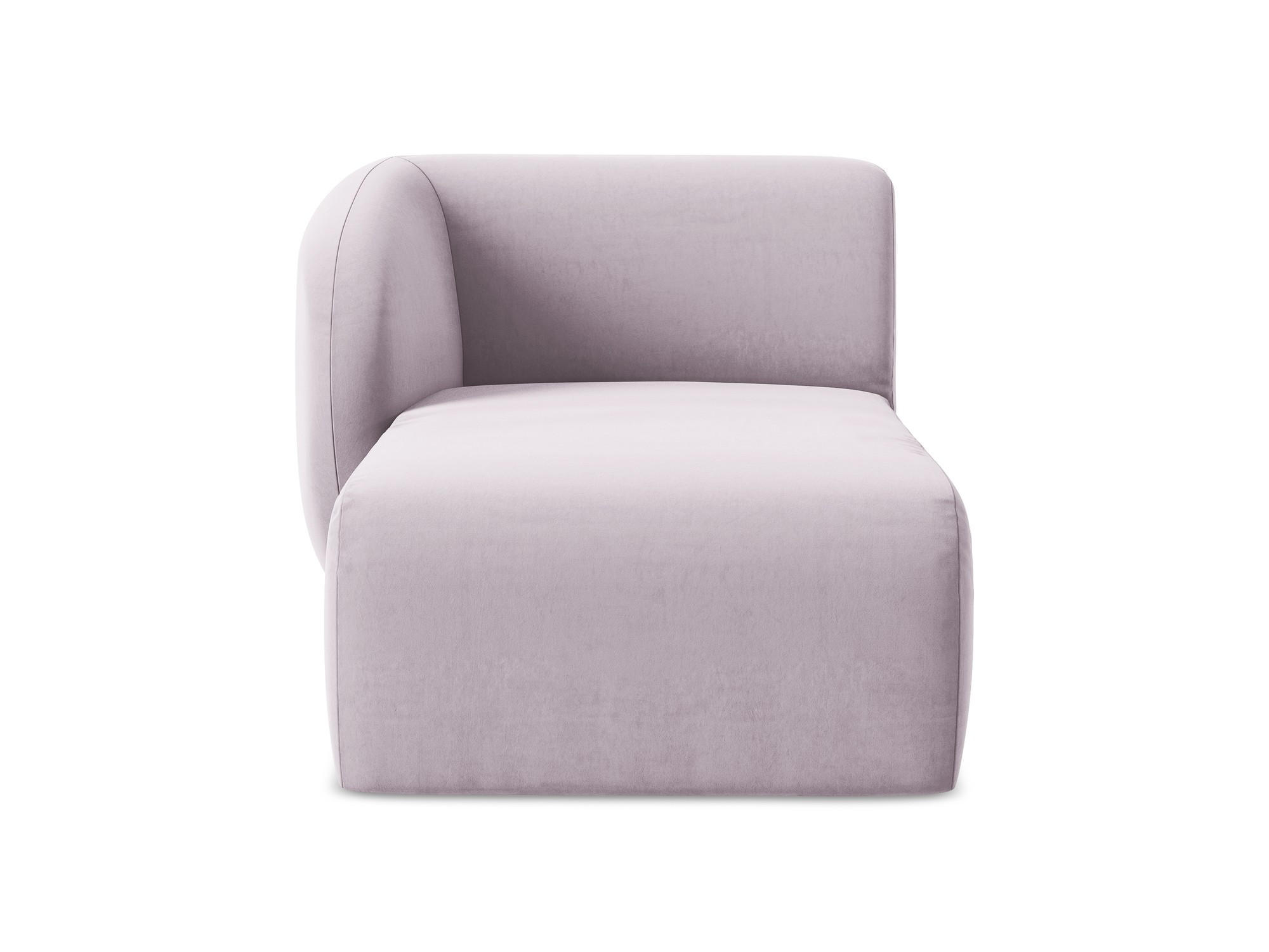 SOFAELEMENT Links Samt Stoff Violett - Flieder/Schwarz, Holzwerkstoff/Kunststoff (91/75/166cm) - Makamii