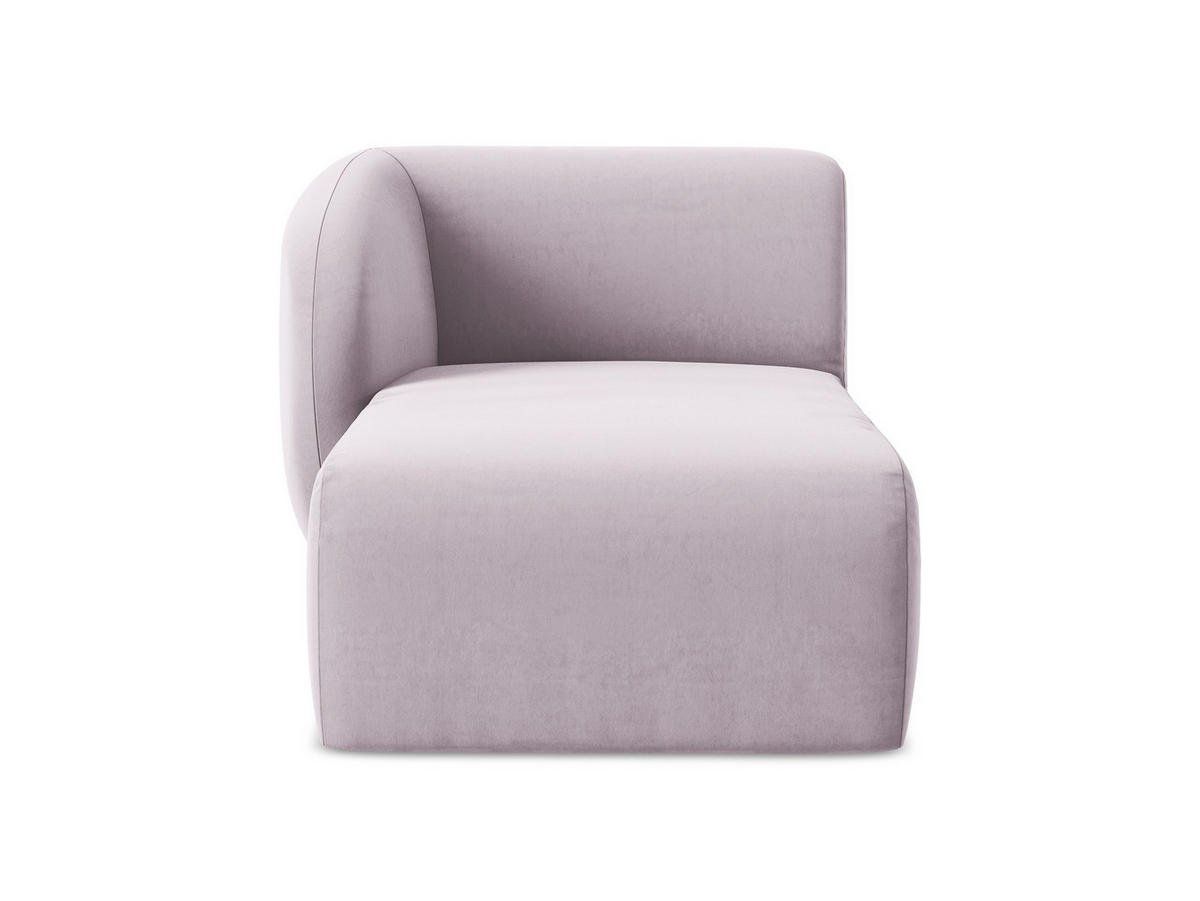 SOFAELEMENT Links Samt Stoff Violett - Flieder/Schwarz, Holzwerkstoff/Kunststoff (91/75/166cm) - Makamii