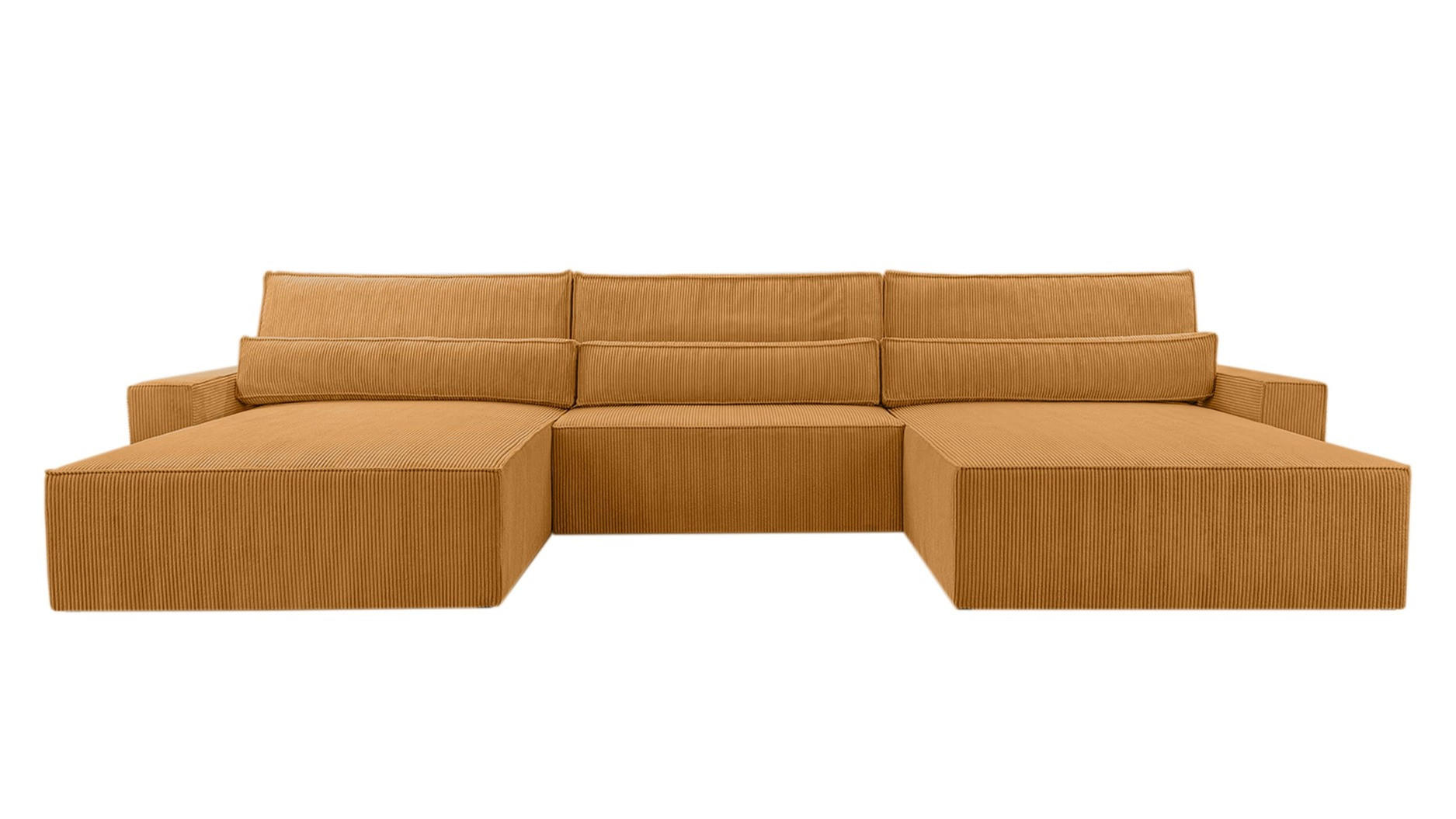 WOHNLANDSCHAFT - Denver U - Dunkelgelb - Dunkelgelb, Holz (410/85/200cm) - Möblo