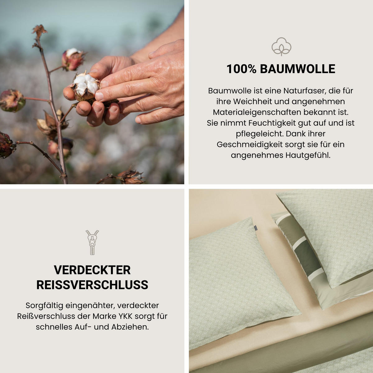 BETTWÄSCHESET Ethno - Renforcé - 2-teilig - 135 x 200 cm - Grün - Grün, Textil (135/200cm) - SCHIESSER