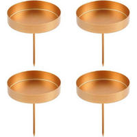 KERZENHALTER 4er Set Gold 10 cm Metall - Goldfarben, Metall (10/7.9/10cm)