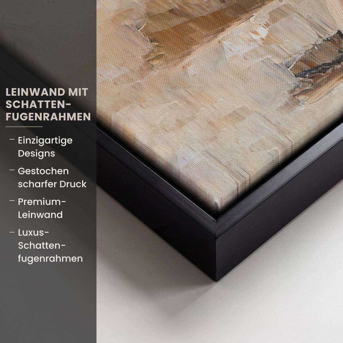 LEINWAND Bilder mit Rahmen - Ölgemälde - Frau - Wein - 30x20 - Hellbraun, Textil (30/20cm) - MuchoWow