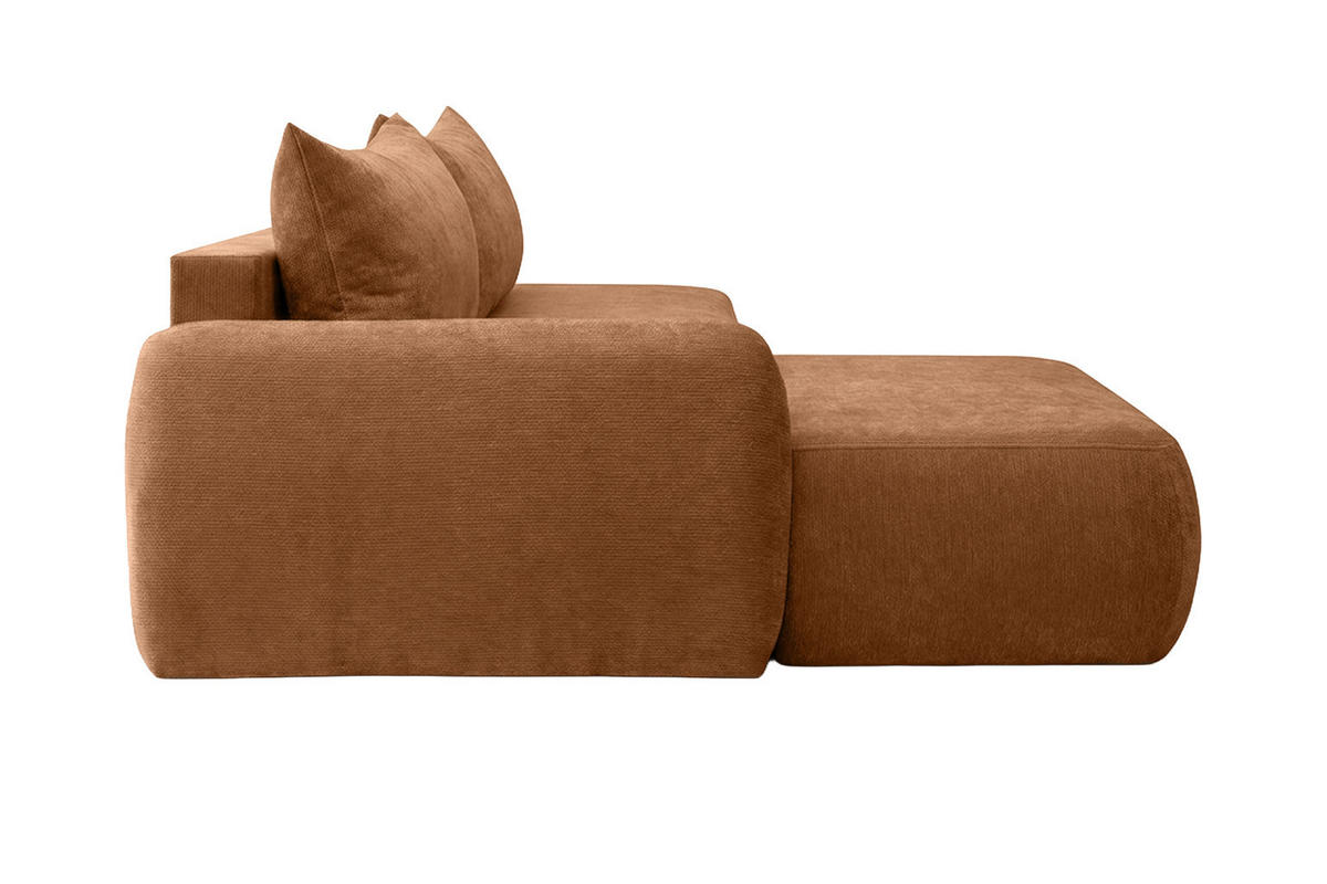 ECKSOFA Mit Schlaffunktion Und Bettkasten, Velvet-Stoff Vena, Honigfarbe, Links, HELA I - Honig, Holz (302/184cm) - Kaiser Möbel