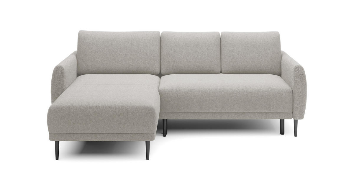 ECKSOFA BONO Stilvolles Sofa mit Schlaffunktion, Robuste Holzfüße, Elegante Armlehnen, Tiefe Sitzfläche 226x164x88cm, Linke, Beige - Beige, Holz/Textil (164/226cm) - DomoHome