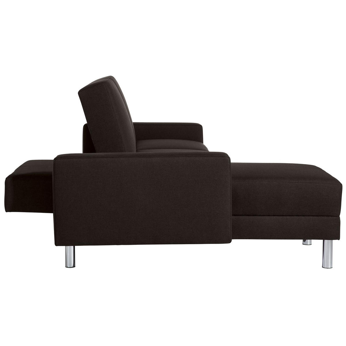 FUNKTIONSSOFA mit Hocker Katryna Flachgewebe schoko - Mokka, Kunststoff (144/92/230cm) - 58aufmkessel