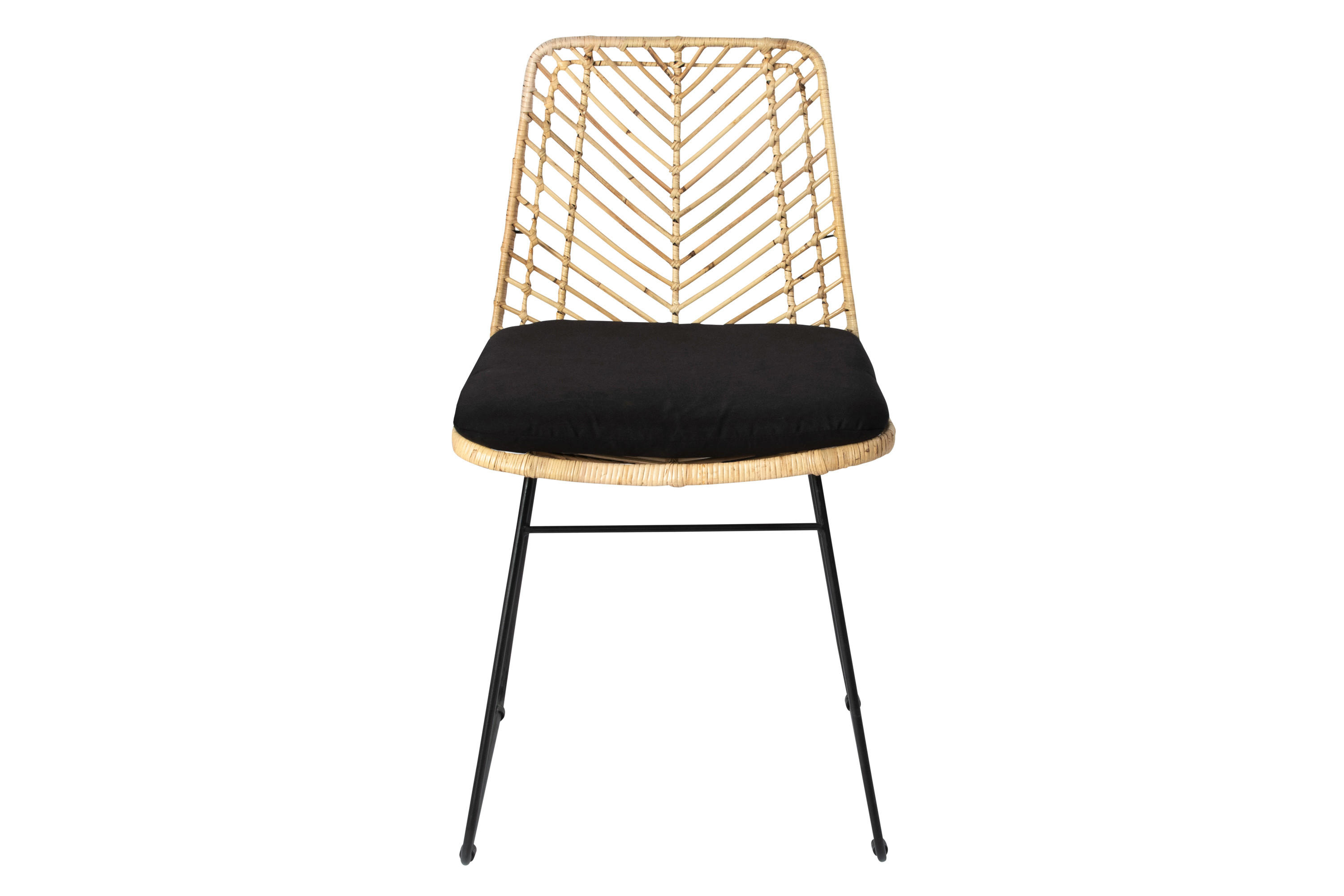 ESSZIMMERSTUHL KAIRO - Beige/Schwarz, Naturmaterialien/Metall (45/80/40cm) - SAM