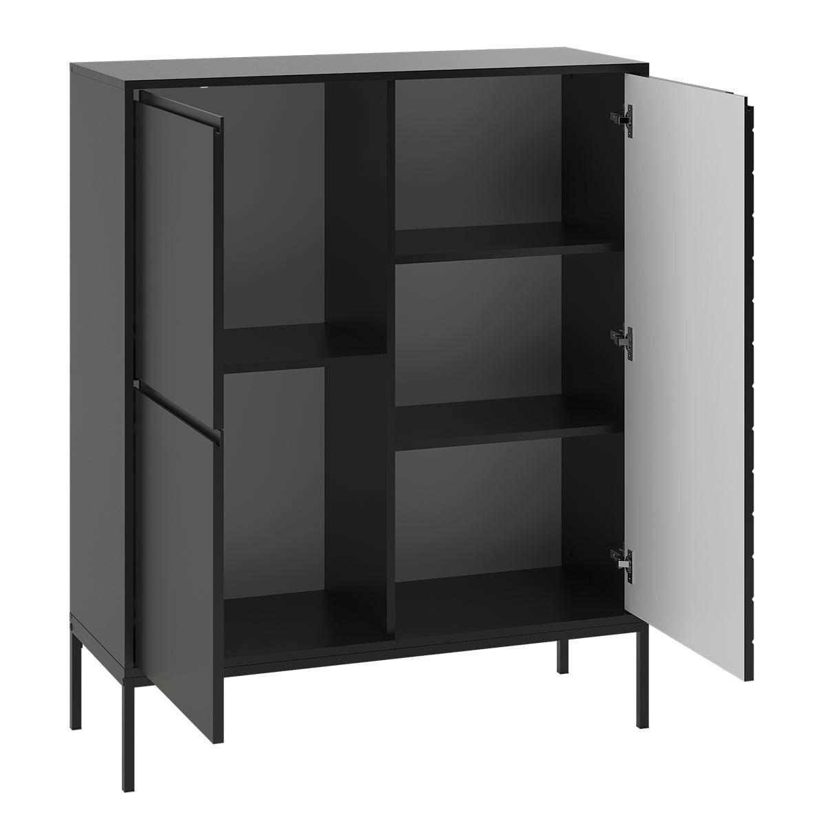 SIDEBOARD Daria Schwarz - Schwarz, Holzwerkstoff (102/145/39cm) - Petits-meubles