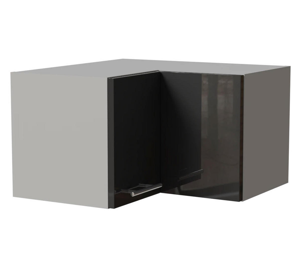 ECKHÄNGESCHRANK Essen W12/60/36 Graphit Hochglanz / Grau Matt 60 / 60 / 36cm - Graphitfarben/Grau, Holz/Holzwerkstoff (60/36/60cm) - Feldmann-Wohnen