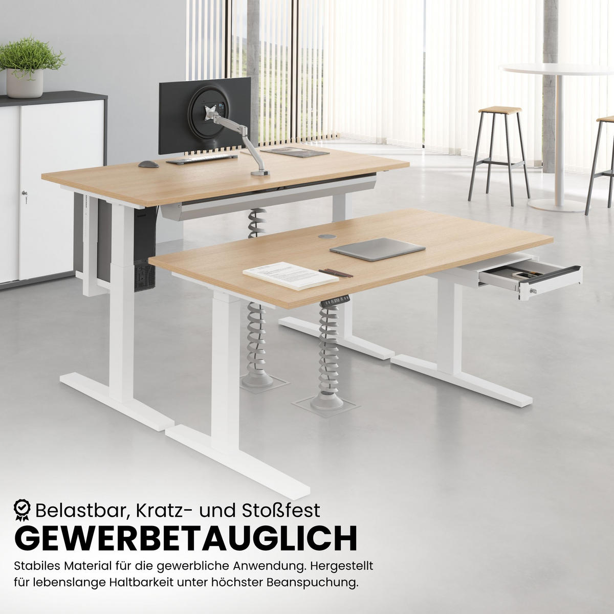 SCHREIBTISCH elektrisch XMKA 80/140/74 cm in Nussbaumfarben/Silberfarben - Silberfarben/Nussbaumfarben, Holzwerkstoff (80/140/74cm) - bümö