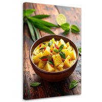 LEINWANDBILD Bambus-Curry-Schüssel 60x90cm - Gelb, Textil (60/90cm) - Feeby