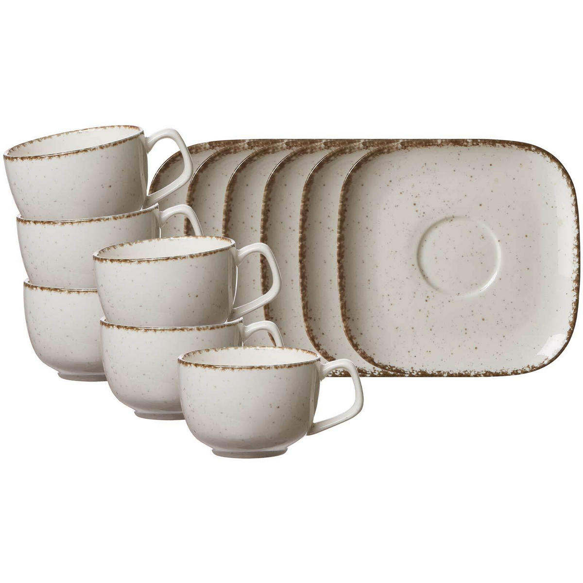 KAFFEETASSEN MIT UNTERTASSEN Casa beige 200 ml 6er Set - Beige, Keramik (13.5/9/13.5cm) - Ritzenhoff Breker