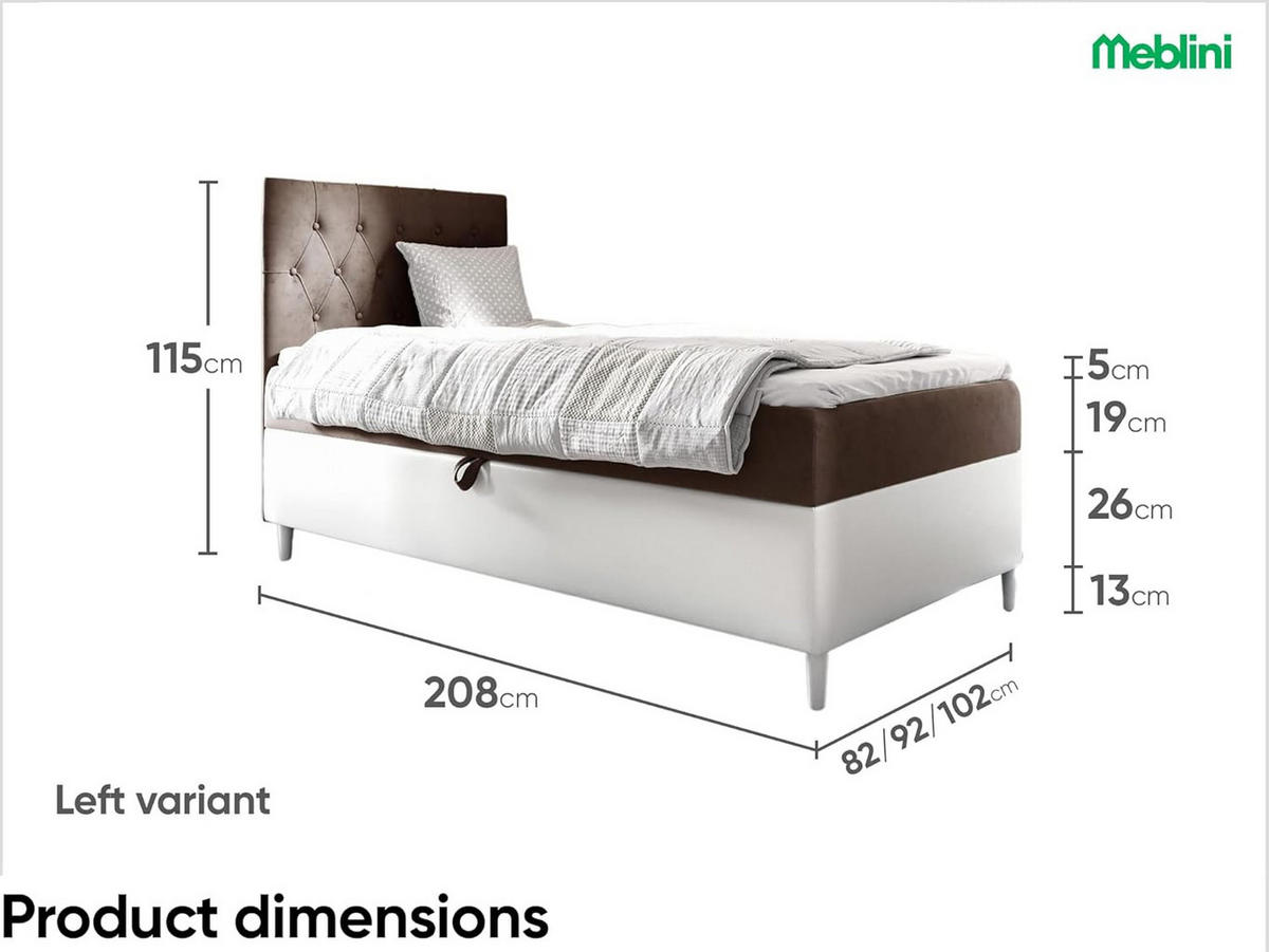 KINDERBETT FLIPPO 1 - Braun/Weiß, Holzwerkstoff (102/208cm) - Meblini