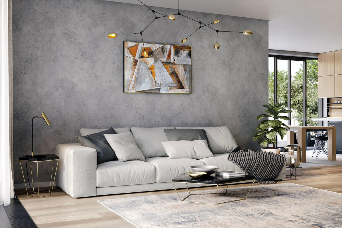 ACRYLBILD HANDGEMALT 120/80 cm - Braun/Grau, Holz/Textil (120/80cm) - KUNSTLOFT