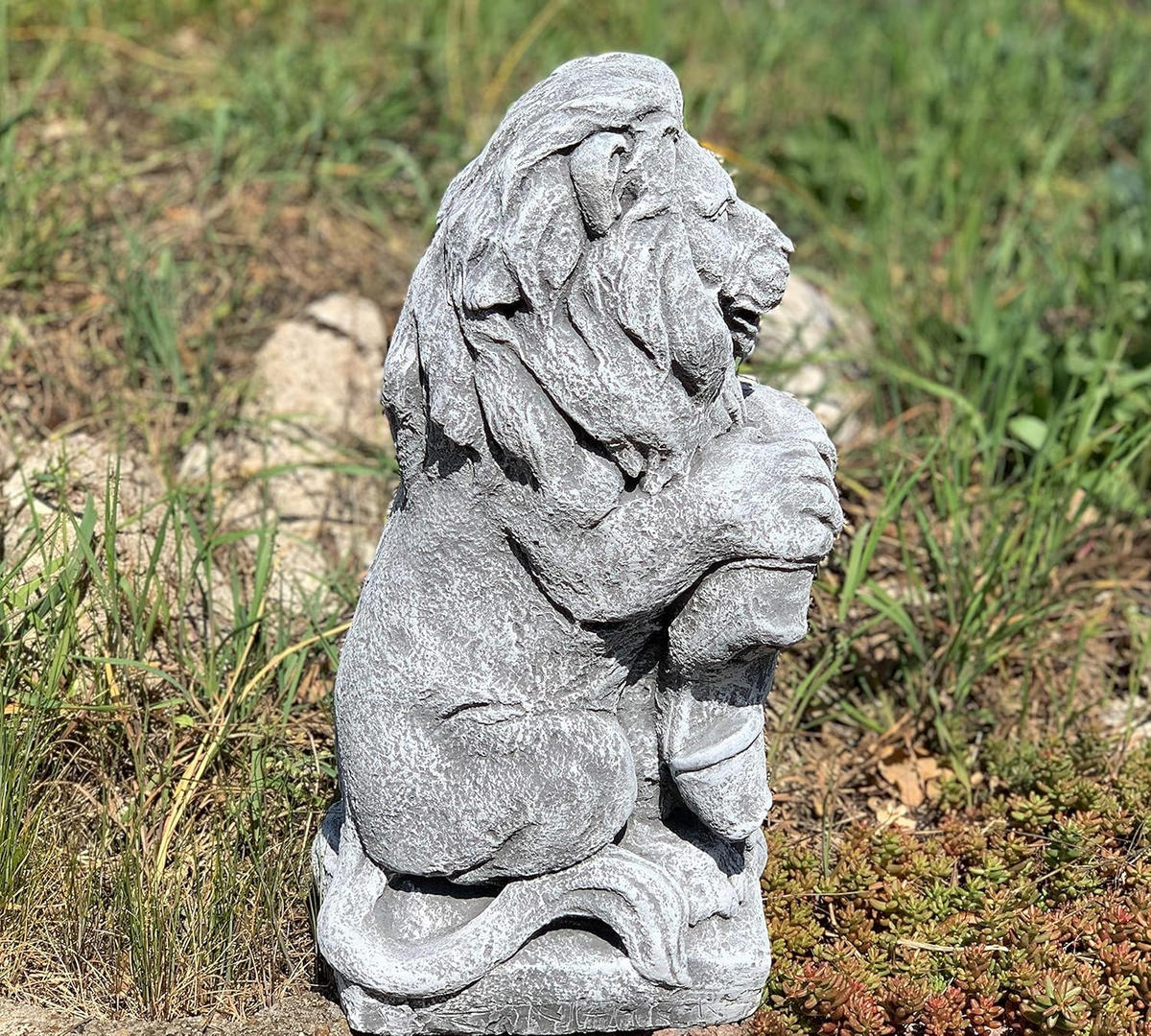 STEINFIGUR Löwe stehend frostfest Steinguss wetterfest - Grau, Stein (16/40/17cm) - stoneandstyle