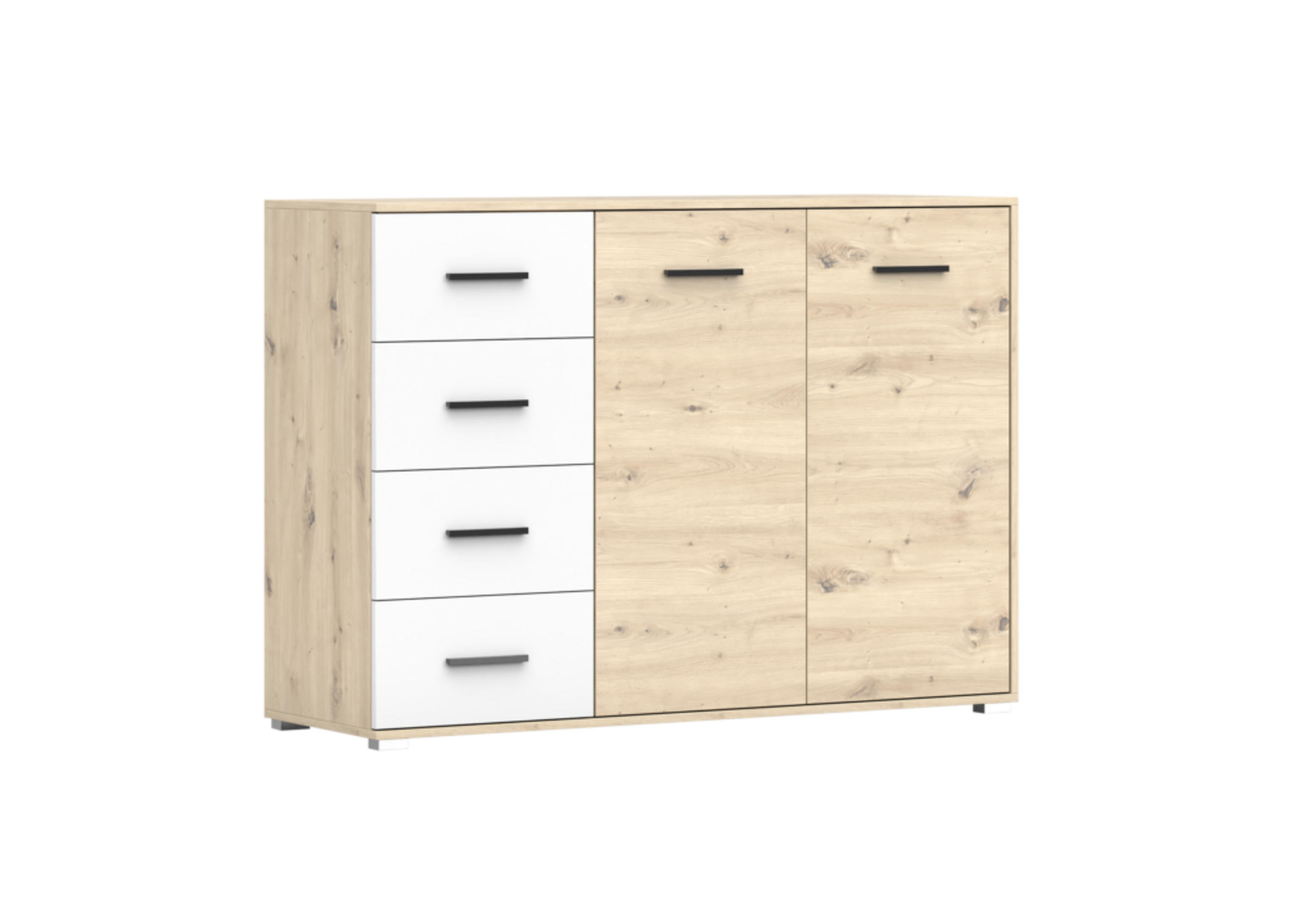 KOMMODE - Highboard Marsylio 24SD - Eiche Artisan, Holzwerkstoff (135/95/45cm) - Möblo