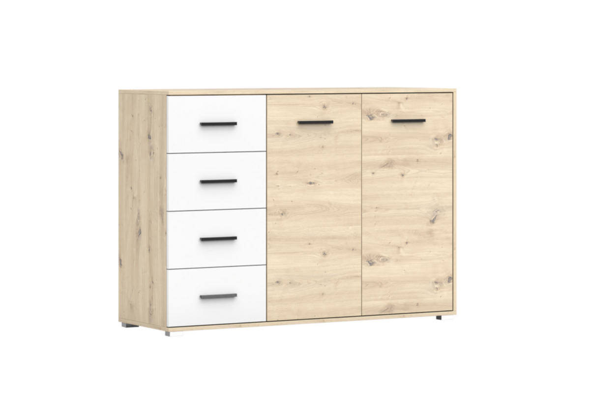 KOMMODE - Highboard Marsylio 24SD - Eiche Artisan, Holzwerkstoff (135/95/45cm) - Möblo