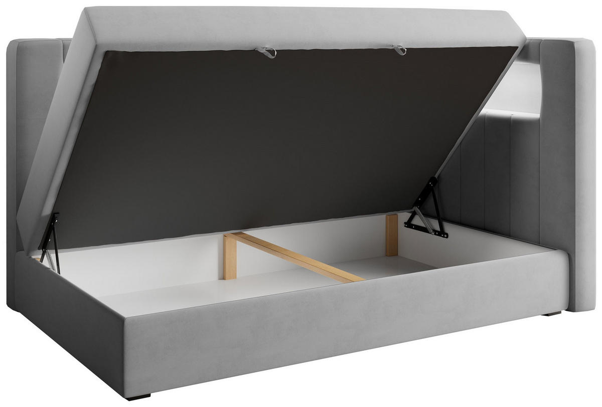 BOXSPRINGBETT JUNIOR GOLD 3 90/200 Violett - rechte Seite - Violett, Holz/Textil (90/200cm) - MKS