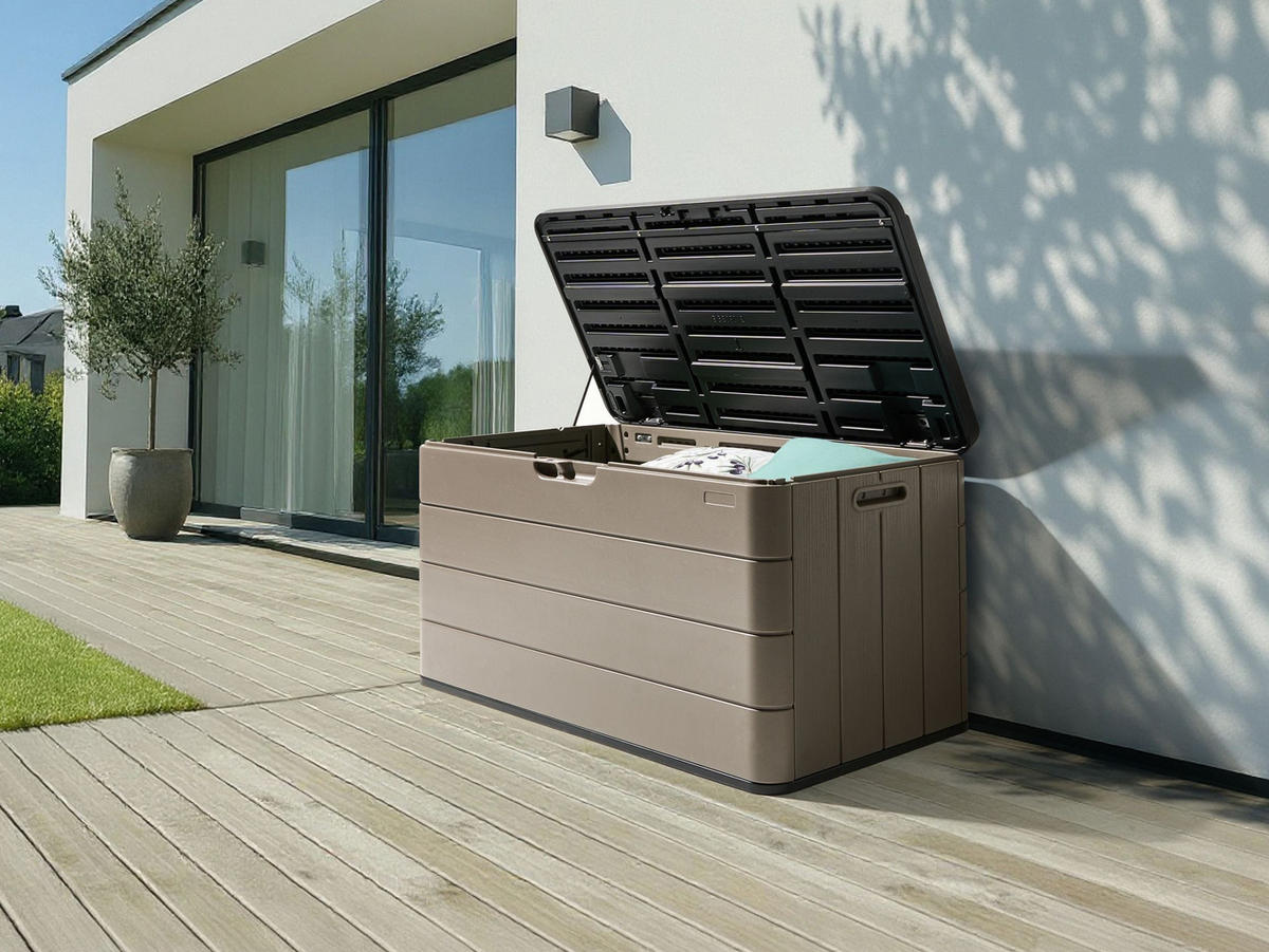 AUFBEWAHRUNGSBOX 116/ 60 cm Braun Milies - Schwarz/Braun, Kunststoff (116/60/60cm) - Beliani