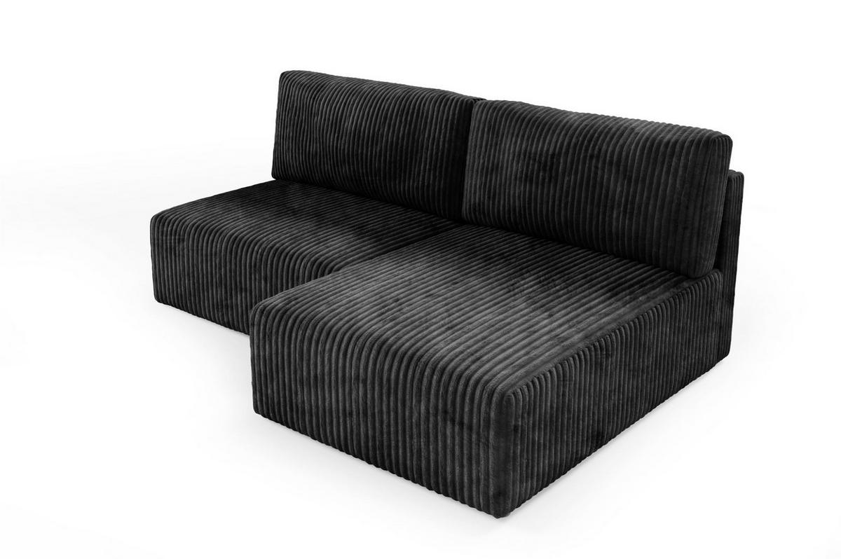 ECKSOFA Natalia Xs - Schwarz, Holzwerkstoff/Textil (149/210cm) - Fun Möbel