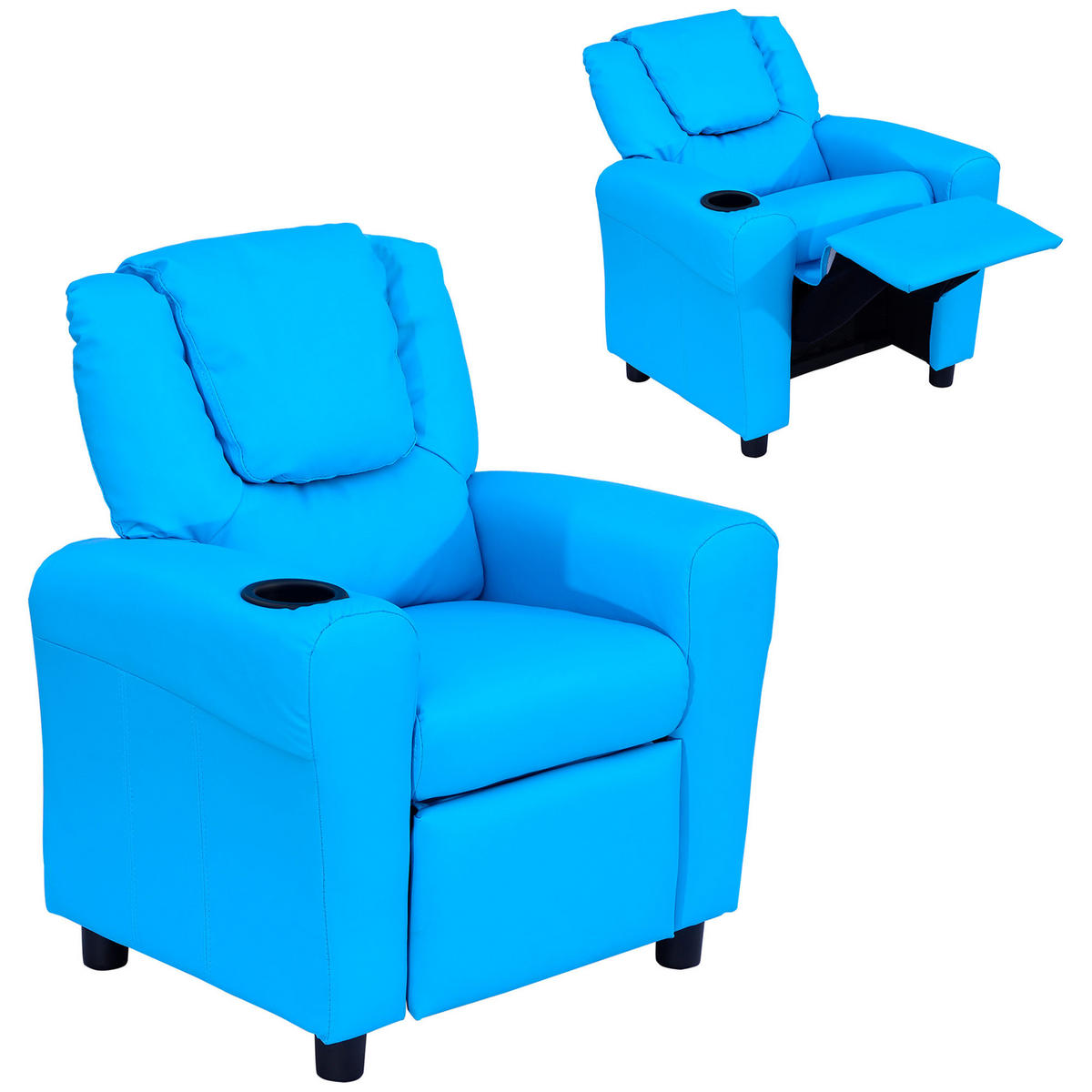 KINDERSESSEL, Blau, Schaumstoff, Metall - Blau, Kunststoff (52/69/62cm) - HOMCOM