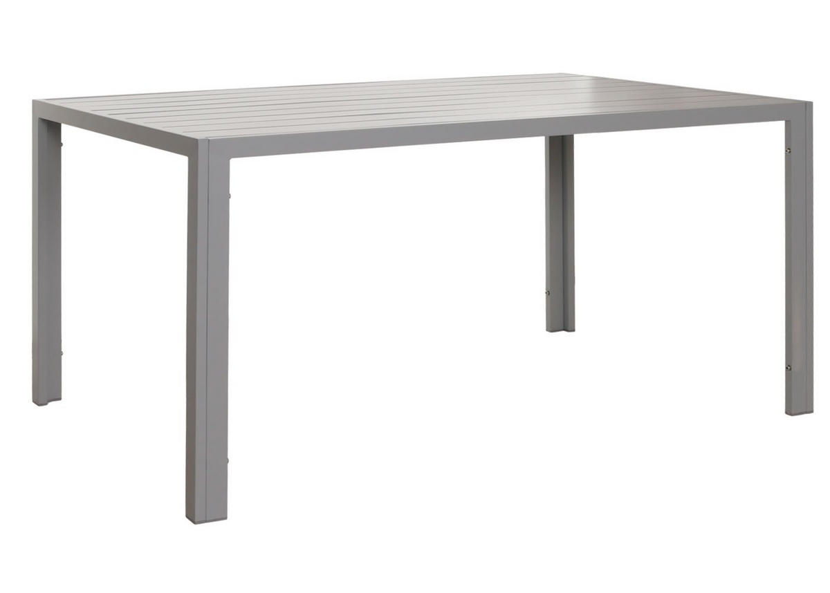 ALU-ESSTISCH 72x140x80cm wetterfest Hellgrau - Hellgrau, Metall (80/140/72cm) - CHEFGASTRO