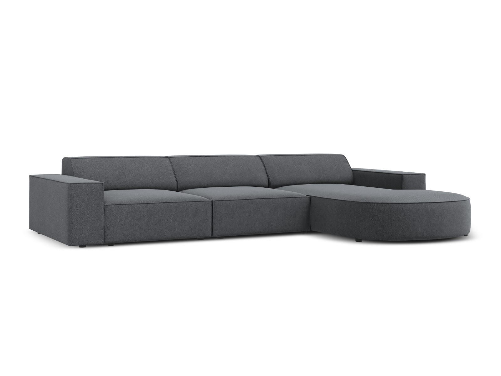ECKSOFA rechts Jodie aus strukturiertem Stoff dunkelgrau 4 Sitzplätze - Dunkelgrau, Textil (166/284cm) - Micadoni