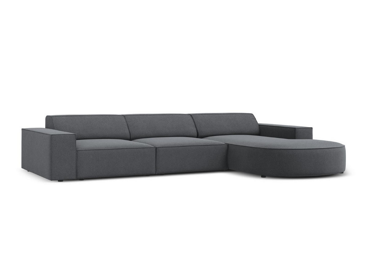 ECKSOFA rechts Jodie aus strukturiertem Stoff dunkelgrau 4 Sitzplätze - Dunkelgrau, Textil (166/284cm) - Micadoni