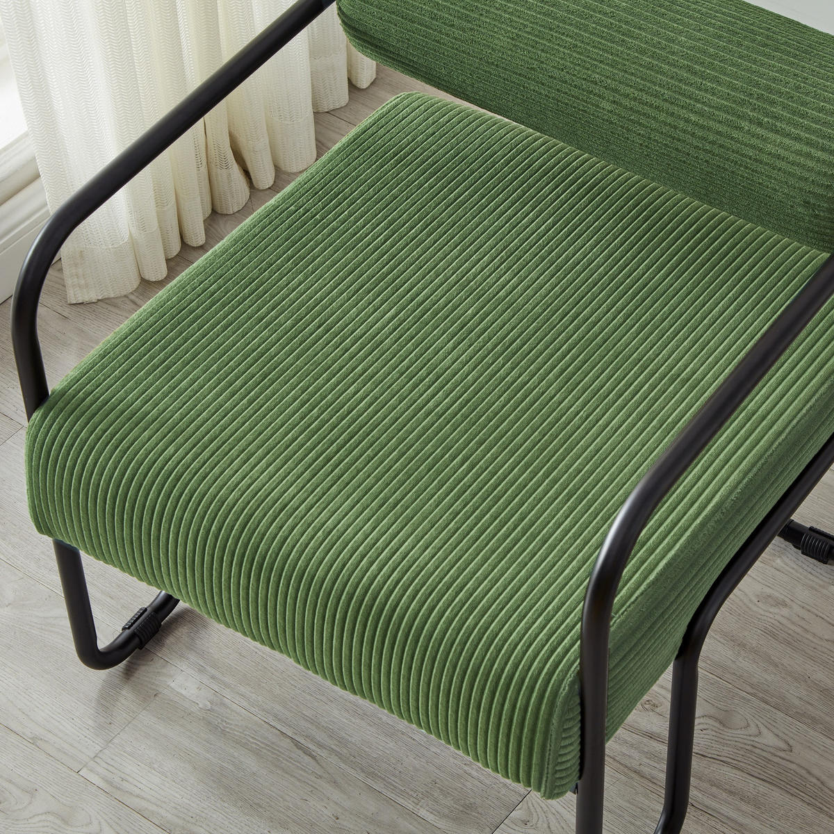 SESSEL Corduroy mit Metallgestell, DE-42392, Grün - Grün, Metall (68.5/70.5/73cm) - ComfortXL