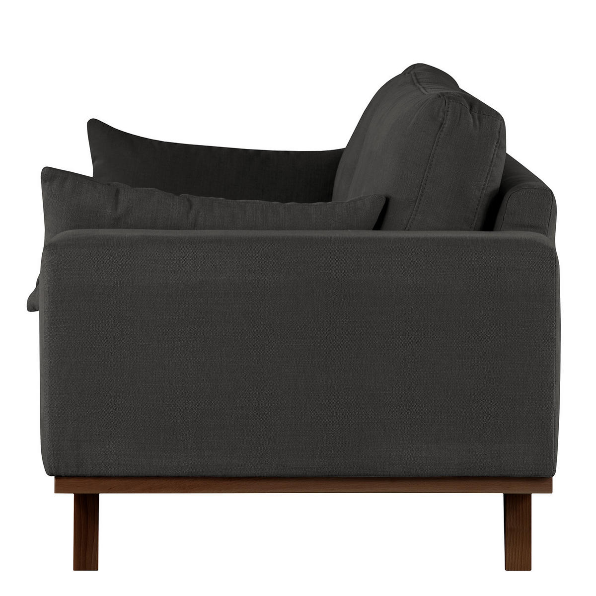 2-SITZER SOFA - Anthrazit/Buchefarben, Buchenholz/Textil (197/81/88cm) - home24